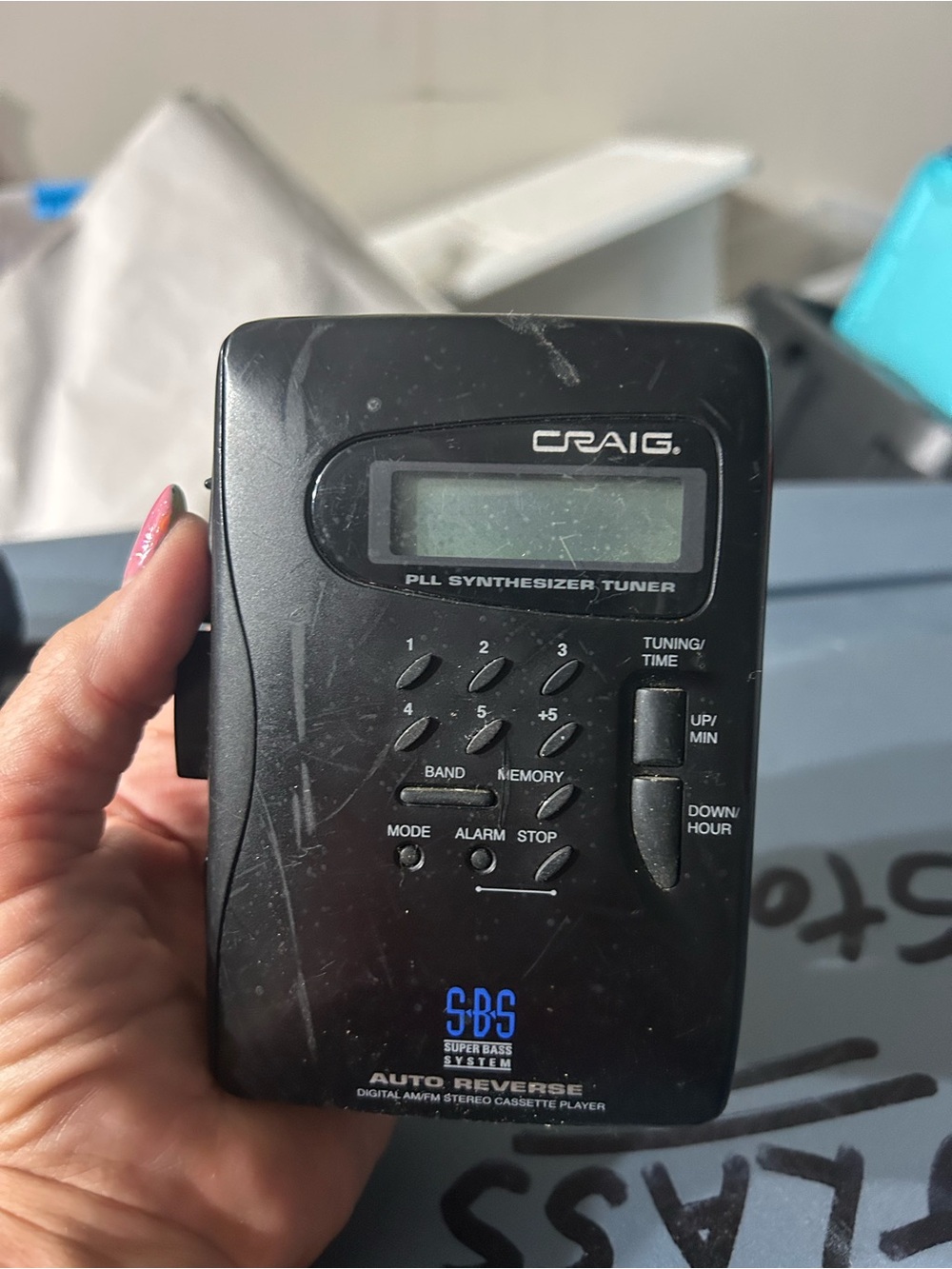 Craig Black Portable AM/FM Cassette Player with PLL Tuner